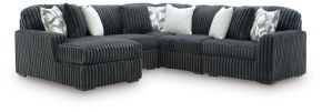 Signature Design by Ashley® 98105S22 Midnight-Madness - 5-Piece Sectional With LAF Corner Chaise - Gunmetal