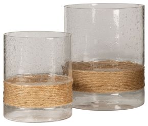 Ashley Furniture A2000456 Eudocia - Candle Holder Set (Set of 2) - Clear