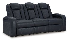 Ashley Furniture 3660315 Fyne-Dyme - Power Reclining Sofa With Adj Headrest - Sapphire