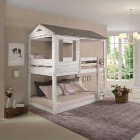 ACME 38135 Darlene - Twin Over Twin Bunk Bed - Rustic White