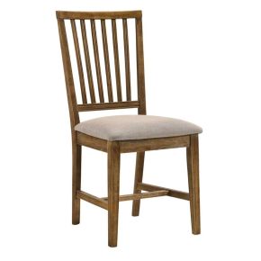 ACME 72312 Wallace II - Side Chair (Set of 2) - Tan Linen & Weathered Oak