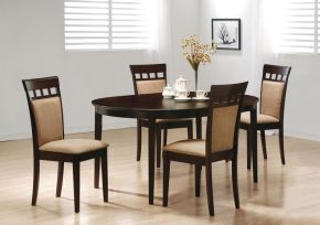 Coaster Fine Furniture 100770-S5A Gabriel - 5 Piece Extension Leaf Dining Table Set - Dark Brown