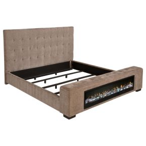 Coaster Fine Furniture 305811KW Senna - Upholstered California King Audio Flame Visualizer Bed - Brown
