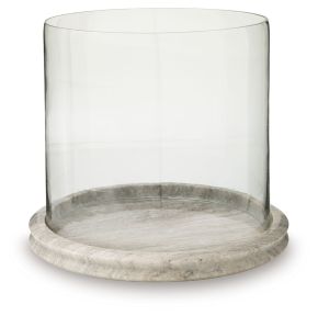 Signature Design by Ashley® A2000847 Saskia - Candle Holder - Clear / Beige