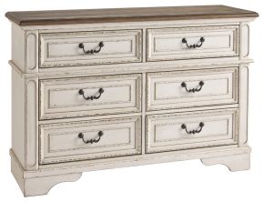 Signature Design by Ashley® B743-21 Realyn - Dresser - 6-drawer - White / Brown / Beige