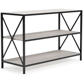 Signature Design by Ashley® H288-60 Bayflynn - White / Black - Bookcase - 2 Fixed Shelves