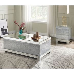 ACME 87910 Mallika - Coffee Table - Mirrored & Faux Crystals