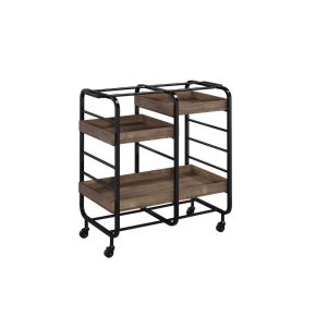 ACME 98410 ACME 98410 Vorrik - Serving Cart - Black & Walnut