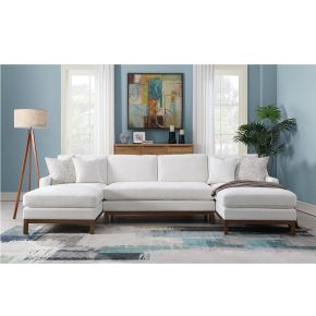 ACME LV01881 Valiant - Sectional Sofa - Ivory Chenille
