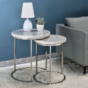 ACME LV02796 Zaidee - Nesting Table Set - Nickel