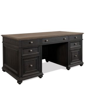 Riverside Furniture 64330 Regency - Executive Desk - Antique Oak / Matte Black