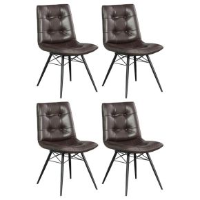 CoasterEssence 107853 Aiken - Upholstered Dining Side Chair (Set of 4) - Brown