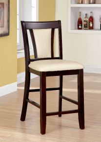 Furniture of America CM3984PC-2PK Brent - Counter Height Chair (Set of 2) - Dark Cherry / Ivory