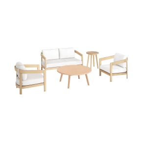 New Classic 60-G5511-L5S New Classic 60-G5511-L5S Wesley - 5 Piece Outdoor (Loveseat & 2 Chairs & Coffee & End Table) - White