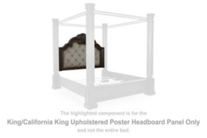 Signature Design by Ashley® B947-168 Maylee - King/California King Upholstered Poster Headboard Panel - Dark Brown