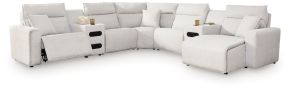 Signature Design by Ashley® 65907S7 Modmax II - 7-Piece Power Reclining Sectional With RAF Press Back Power Chaise And Audio Consoles - Stone