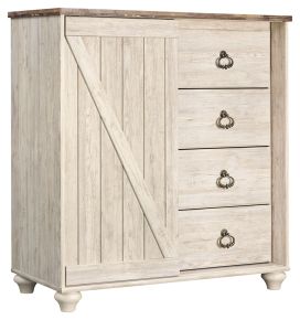 Ashley Furniture B267-48 Willowton - Dressing Chest - Whitewash