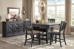 Signature Design by Ashley® D736/32/124(4)/60 Tyler Creek - 6 Pc. - Counter Table, 4 Barstools, Server - Dark Gray