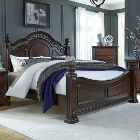 Liberty Furniture 737-BR-QPS Messina Estates - Queen Poster Bed - Dark Brown