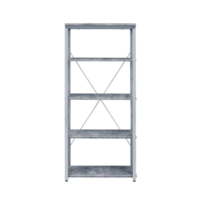 ACME 92907 Jurgen - Bookshelf - Faux Concrete & Silver