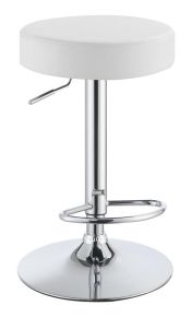 CoasterEveryday 102550 Ramses - Adjustable Backless Bar Stool - Chrome And White