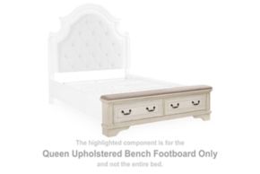 Signature Design by Ashley® B743-54S Realyn - Queen UPH Bench Footboard - Chipped White