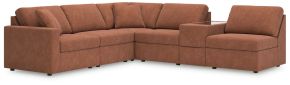 Signature Design by Ashley® 92102S20 Modmax - 6-Piece Sectional With Storage Console And 3 Armless Chairs - Spice