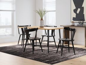 Signature Design by Ashley® D501/25/02(2) Gretlynn - 5 Pc. - Dining Room Table, 4 Side Chairs - Black / Natural