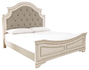 Ashley Furniture B743B6 Ashley Furniture B743B6 Realyn - King Upholstered Panel Bed - Chipped White