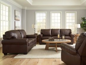 Signature Design by Ashley® 52107/38/35/25 Colleton - 3 Pc. - Sofa, Loveseat, Rocker Recliner - Dark Brown