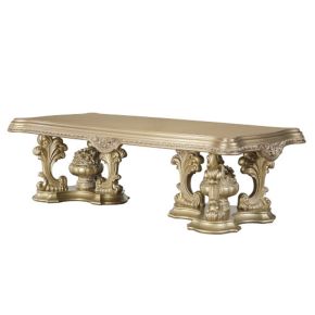 ACME DN00457 Seville - Dining Table With Pedestal Base - Gold