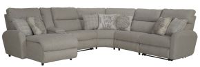 Catnapper 626/14/17/18/19/15/12-46 McPherson - 6 Piece Power Reclining Sectional With Lay-Back LSF Chaise And 2 Lay-Flat Reclining Seats - Beige