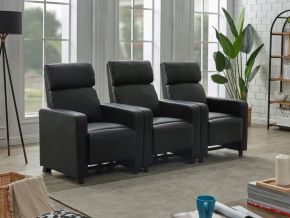 CoasterEveryday 600181-S3B Toohey - 3 Piece Upholstered Tufted Recliner Living Room Set - Black