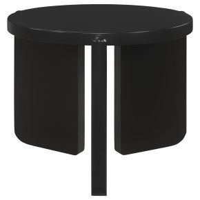 Coaster Fine Furniture 709677 Cordova - Round Solid Wood End Table - Black