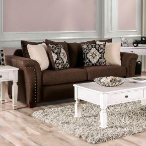 Furniture of America SM6439-SF Belsize - Sofa - Chocolate / Tan