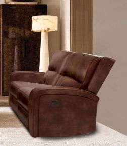 Furniture of America CM9924MB-LV-PM Soterios - Power Loveseat - Medium Brown