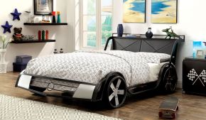 Furniture of America CM7946F-BED Gt Racer - Full Bed - Silver / Gun Metal
