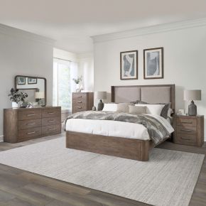 Liberty Furniture 306-BR-QSHDMCN South Bend - 5 Piece Bedroom Set (Queen Shelter Bed, Dresser & Mirror, Chest, Night Stand) - Brown