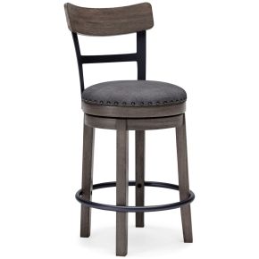 Ashley Furniture D388-224 Caitbrook - UPH Swivel Barstool - Gray