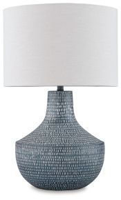 Ashley Furniture L207474 Schylarmont - Metal Table Lamp - Antique Gray / White