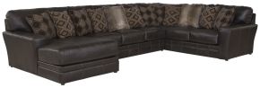 Jackson 4378/72/75/30-09 Denali - 3 Piece Italian Leather Match Sectional With LSF Chaise And 12 Included Accent Pillows - Chocolate