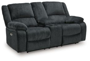 Signature Design by Ashley® 7650496 Draycoll - Dbl Rec Pwr Loveseat W/Console - Slate