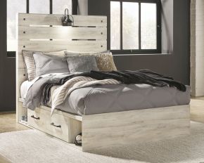 Signature Design by Ashley® B192/87/84/50(2)/B100-12 Cambeck - Whitewash - Full Panel Bed With 4 Storage Drawers