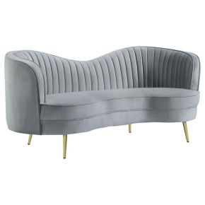 CoasterEssence 506865 Sophia - Upholstered Channel Tufted Loveseat - Gray