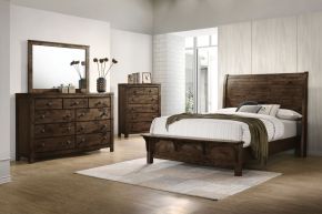New Classic 00-1334-34C Blue Ridge - 5/0 Queen 4 Piece Bedroom Set (Bed & Dresser & Mirror & Chest) - Rustic / Gray