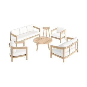New Classic 60-G5511-6S New Classic 60-G5511-6S Wesley - 6 Piece Outdoor (Sofa & Loveseat & 2 Chairs & Coffee & End Table) - Light Brown