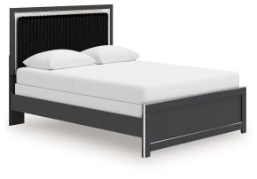 Signature Design by Ashley® PCB3380B6 Zuraleus - Queen Upholstered Panel Bed - Black