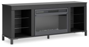 Ashley Furniture W2721-168 Cayberry - TV Stand With Fireplace - Black