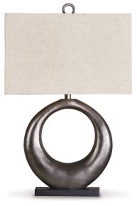 Signature Design by Ashley® L207394 Saria - Metal Table Lamp - Antique Silver Finish