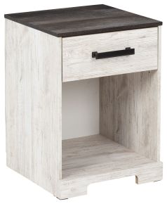 Signature Design by Ashley® EB4121-291 Shawburn - White / Black / Gray - One Drawer Night Stand - Open Cubby